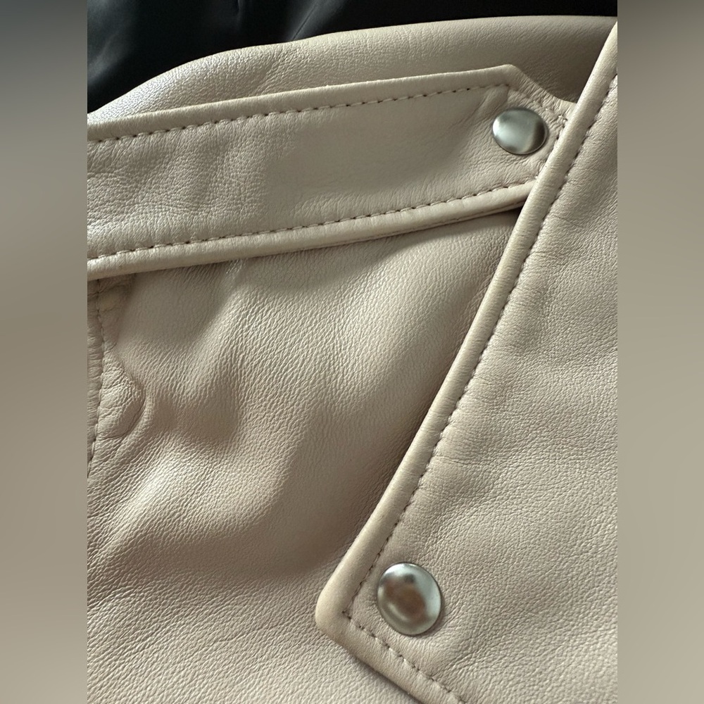 All Saints Blush Pink Balfern Leather Jacket - Picture 12 of 16